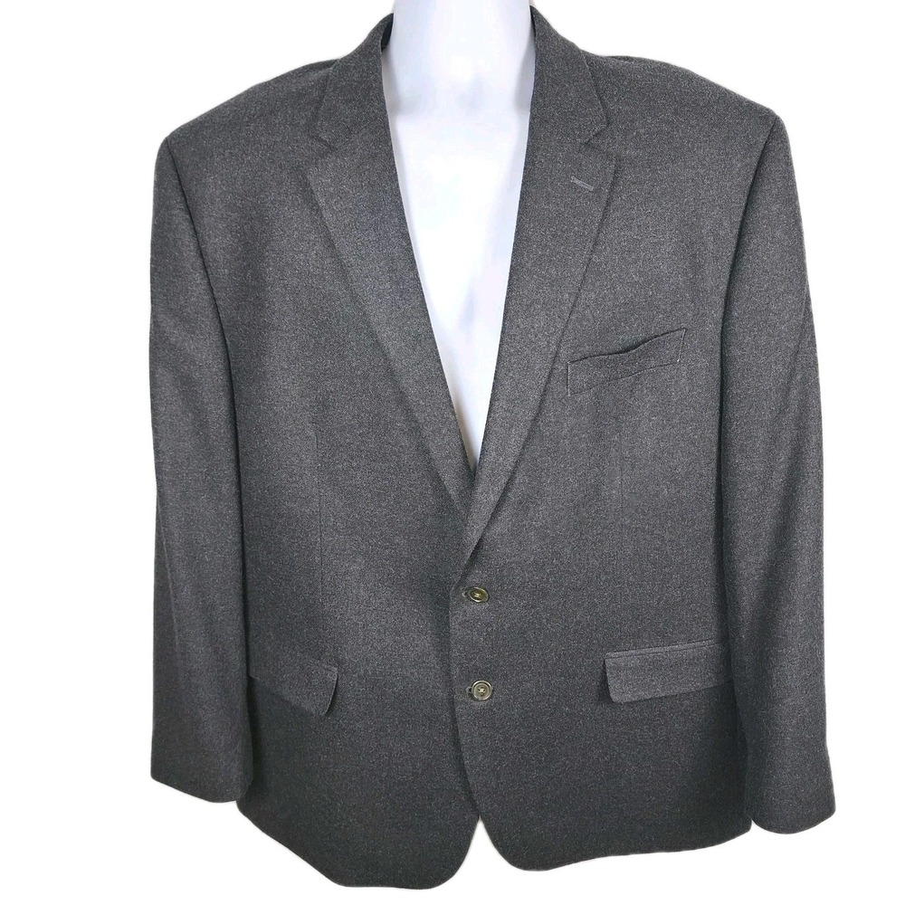 Lauren Ralph Lauren LRL Blazer Sport Coat Jacket Mens 48R Gray Wool Cashmere‎